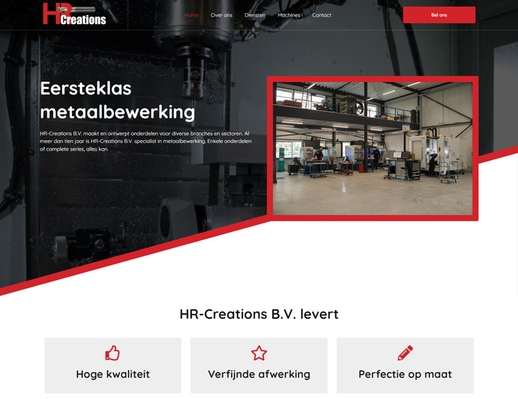 Nieuwe website HR Creations 