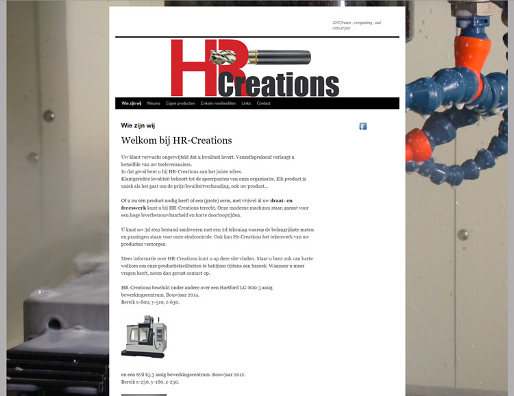 Oude website HR Creations 
