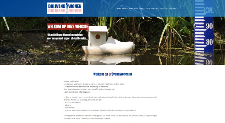 Oude website drijvend wonen
