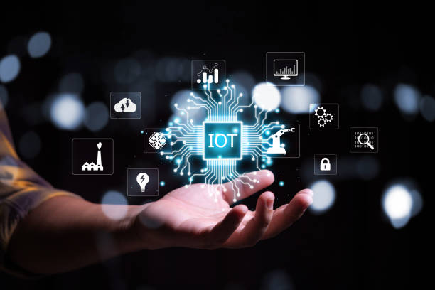 Hand met in de lucht IOT