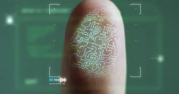 vinger afdruk die gemaakt wordt