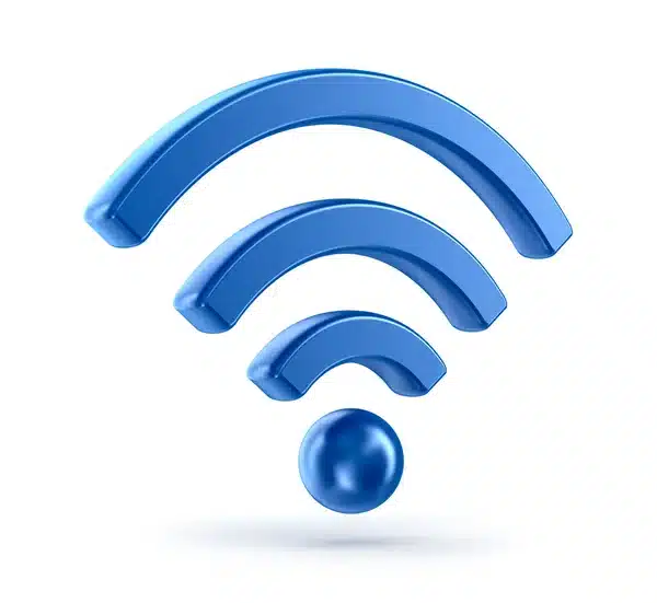 wifi teken in het blauw