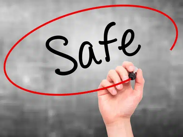 safe met rode kring erom getekend