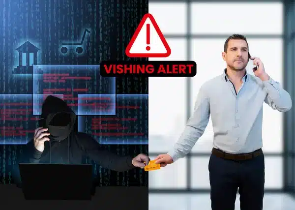 vishing scam man talkcs hacker