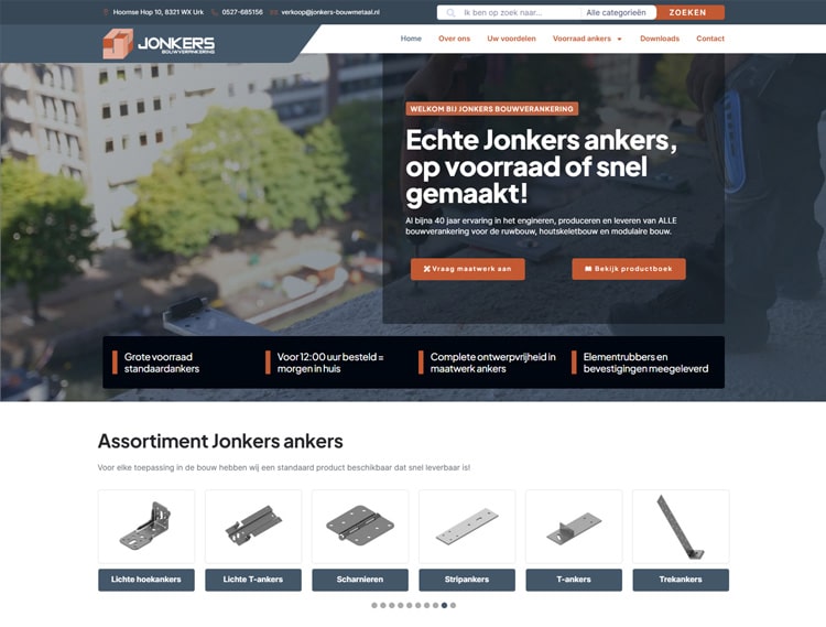 Jonkers bouwmetaal nieuwe website