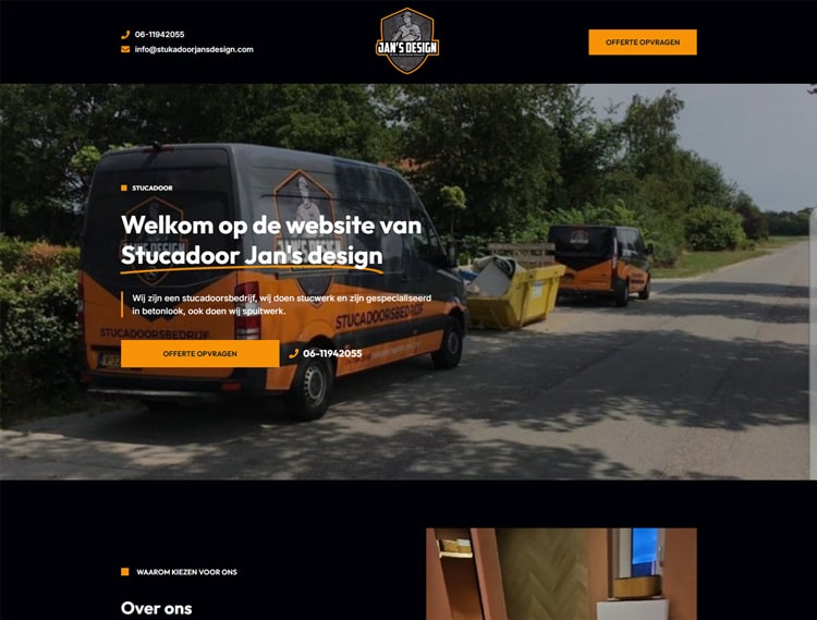 Nieuwe website Stukadoors Jans Design